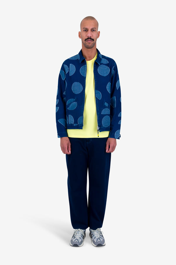 Folk Signal Blouson - Indigo Circle Jacquard