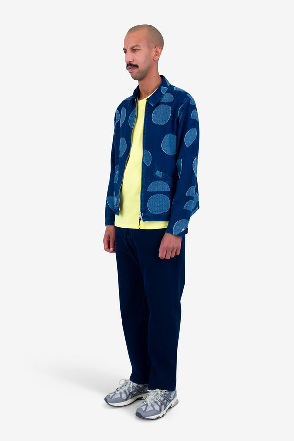 Folk Signal Blouson - Indigo Circle Jacquard