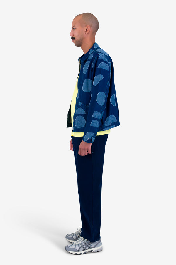 Folk Signal Blouson - Indigo Circle Jacquard