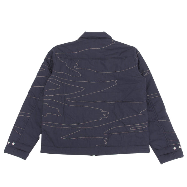 Folk Signal Blouson - Navy Quilt Ecru Embroidery TH