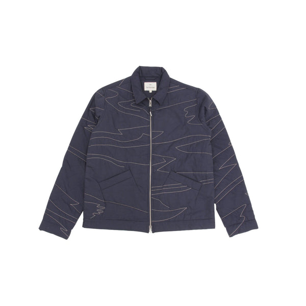 folk Signal Blouson - Navy Quilt Ecru Embroidery TH