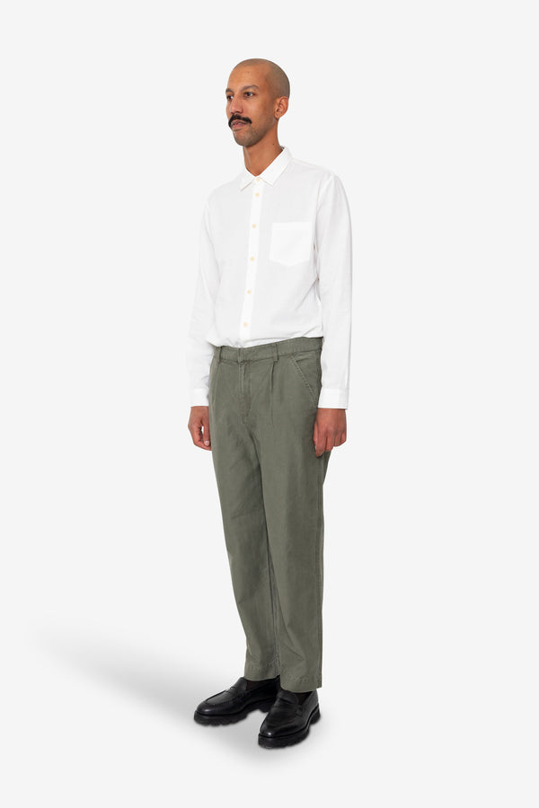 Folk Signal Pant - Dark Olive Slub