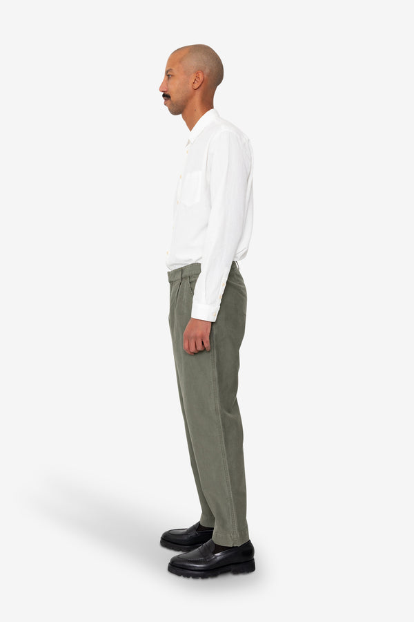 Folk Signal Pant - Dark Olive Slub