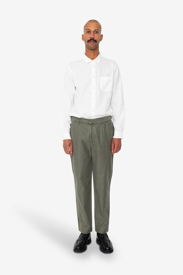 Folk Signal Pant - Dark Olive Slub