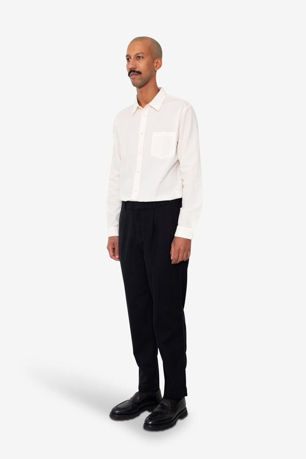 Folk Signal Pant - Soft Black Brushed Stripe