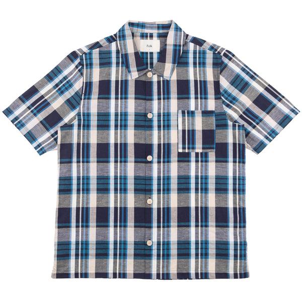 Folk SS Seoul Shirt - Yellow Cyan Check
