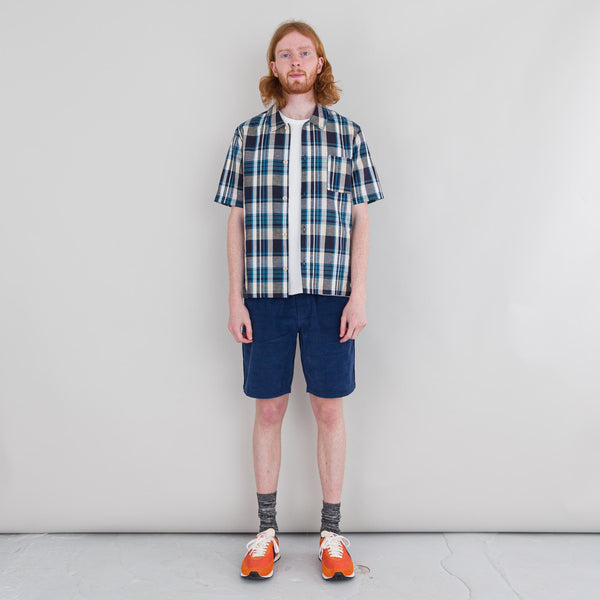 Folk SS Seoul Shirt - Yellow Cyan Check