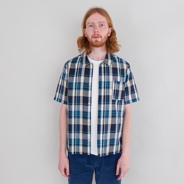 folk SS Seoul Shirt - Yellow Cyan Check
