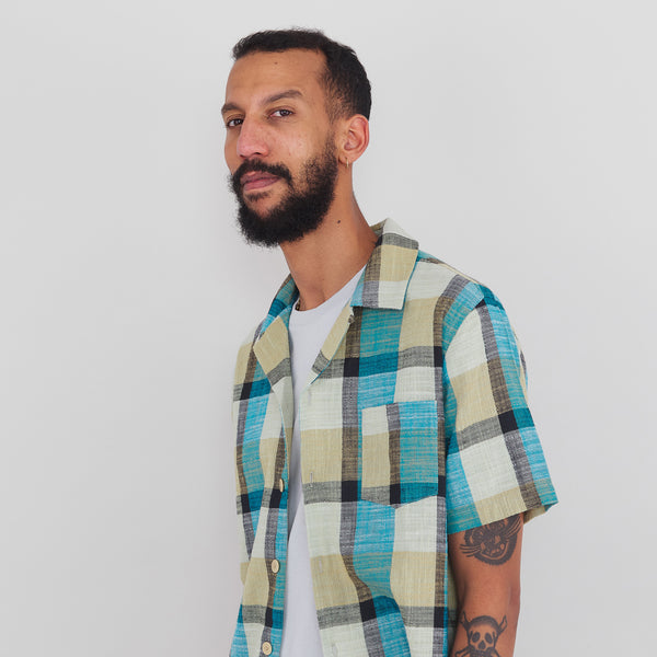 Folk SS Soft Collar Shirt - Multigingham Check
