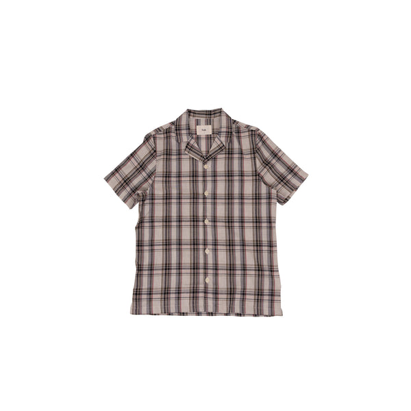 folk SS Soft Collar Shirt - Natural Black Check