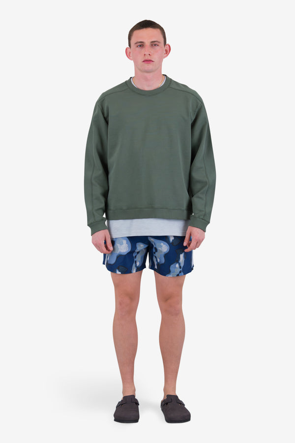 Folk Swimshort - Indigo Shadow Print