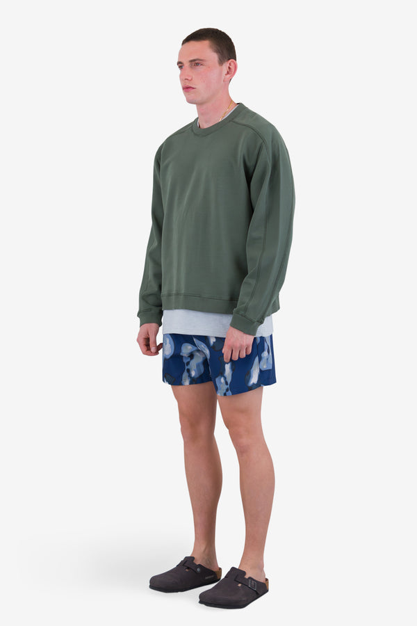 Folk Swimshort - Indigo Shadow Print