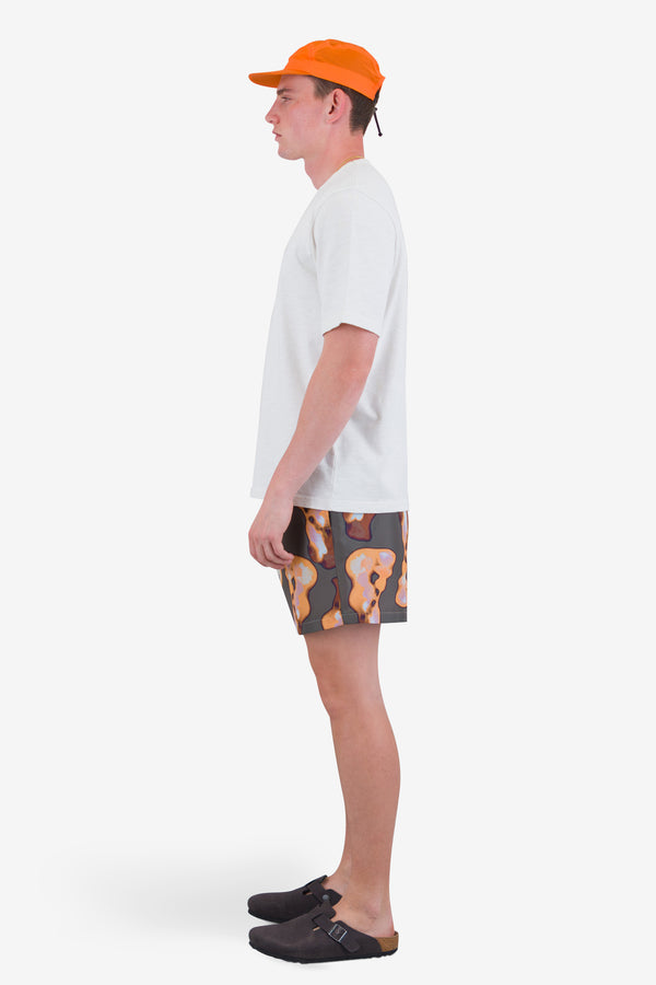 Folk Swimshort - Orange / Sage Shadow Print