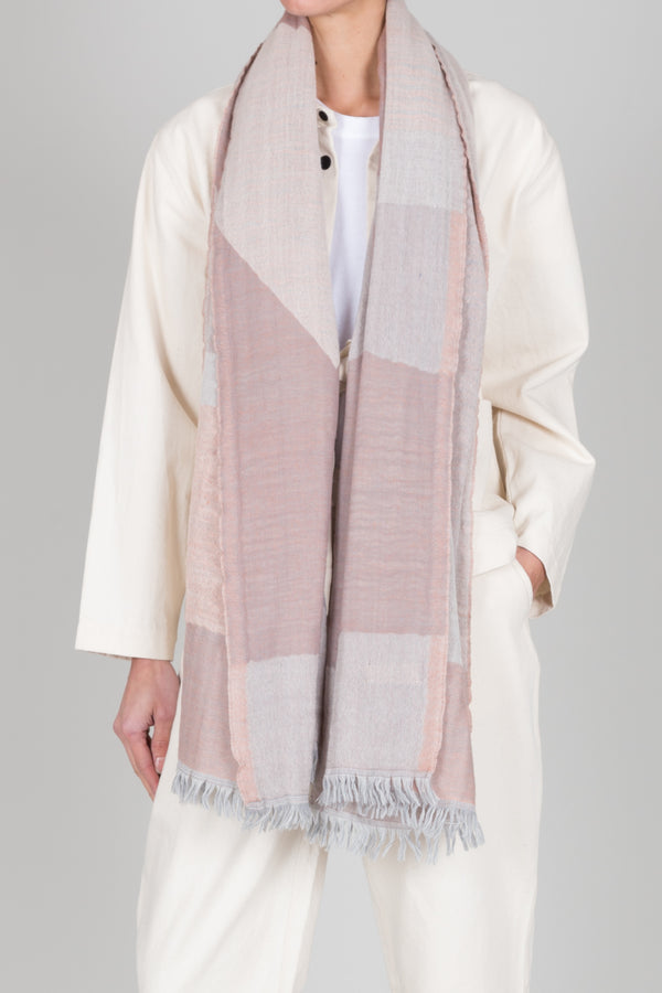 folk Totum Scarf - Pink/Ecru