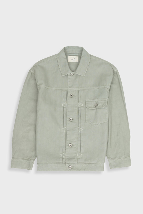 folk Trucker Jacket - Light Sage