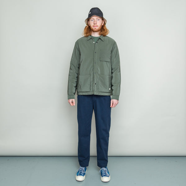 Folk Wadded Assembly Jacket - Olive Nylon Texture