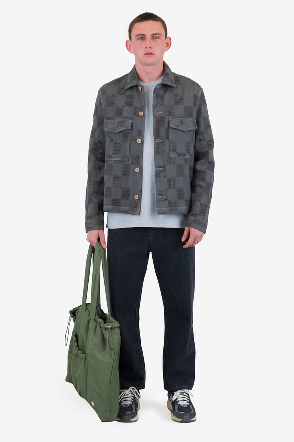 Folk Wadded Tote Bag - Sage