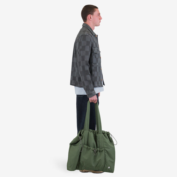 Folk Wadded Tote Bag - Sage