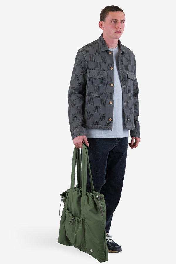 Folk Wadded Tote Bag - Sage