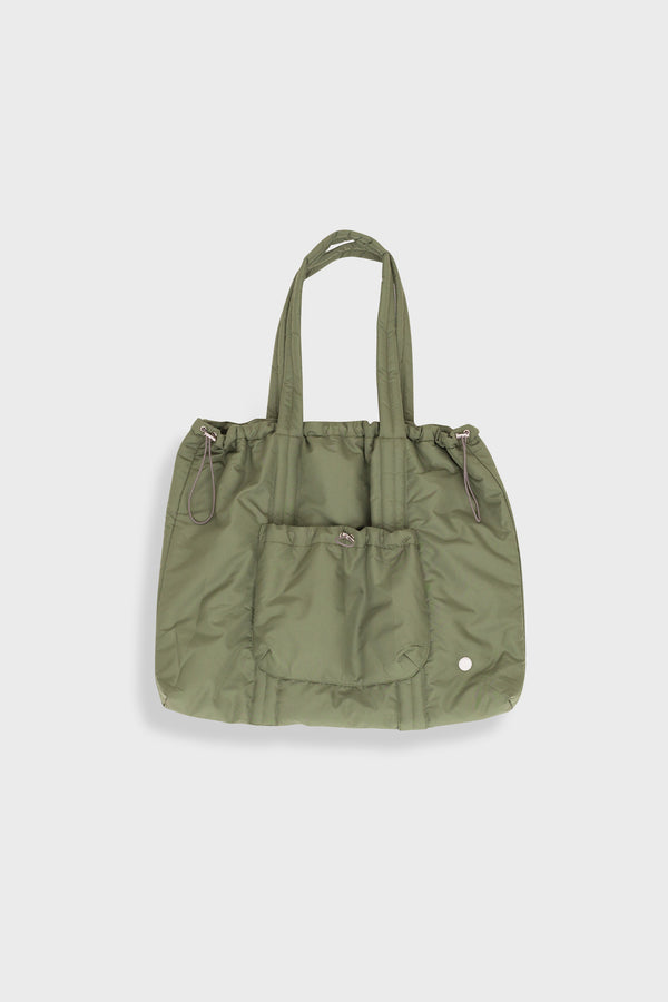 folk Wadded Tote Bag - Sage