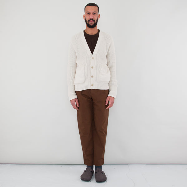 Folk Waffle Cardigan - Ecru
