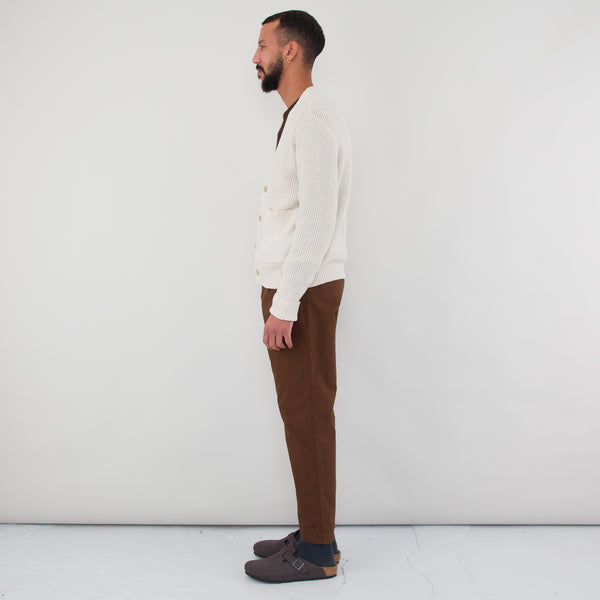 Folk Waffle Cardigan - Ecru