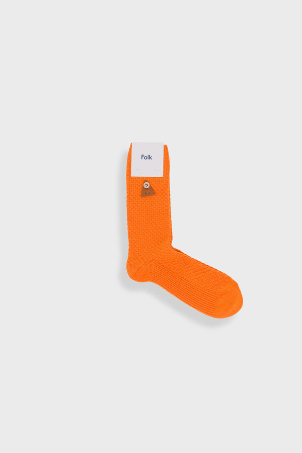 folk Waffle Socks - Orange