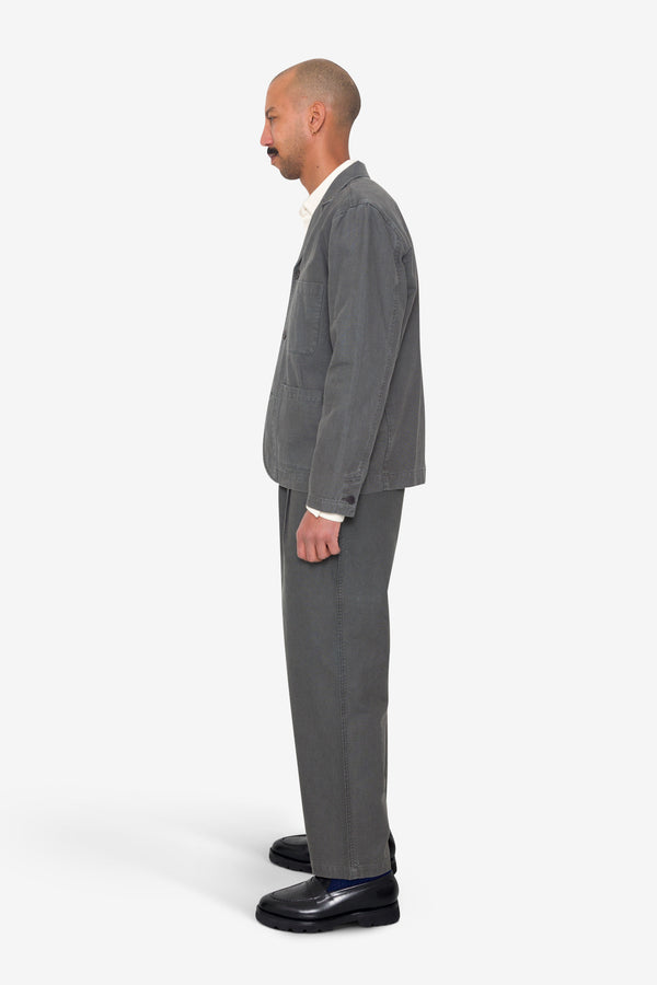 Folk Wide Fit Blazer - Charcoal Hemp Canvas