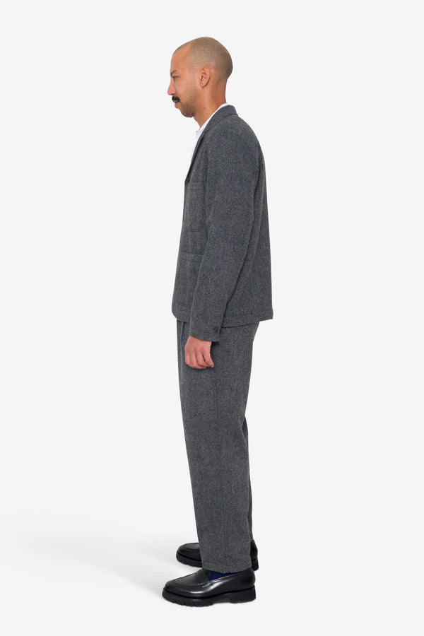 Folk Wide Fit Blazer - Charcoal Wool Melange