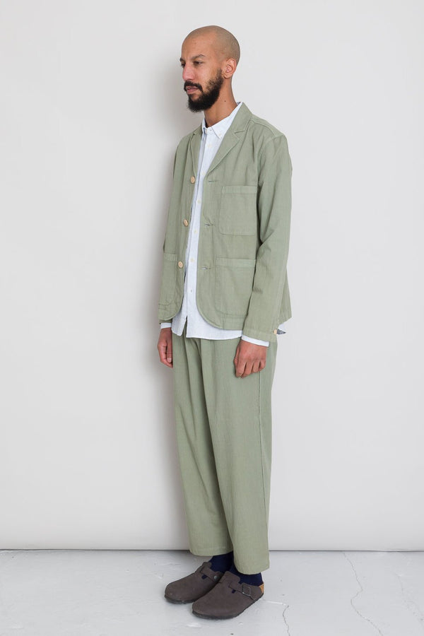 Folk Wide Fit Blazer - Sage Summer Twill