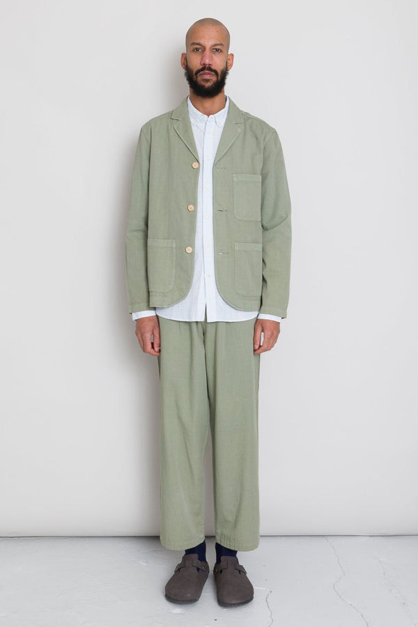 Folk Wide Fit Blazer - Sage Summer Twill