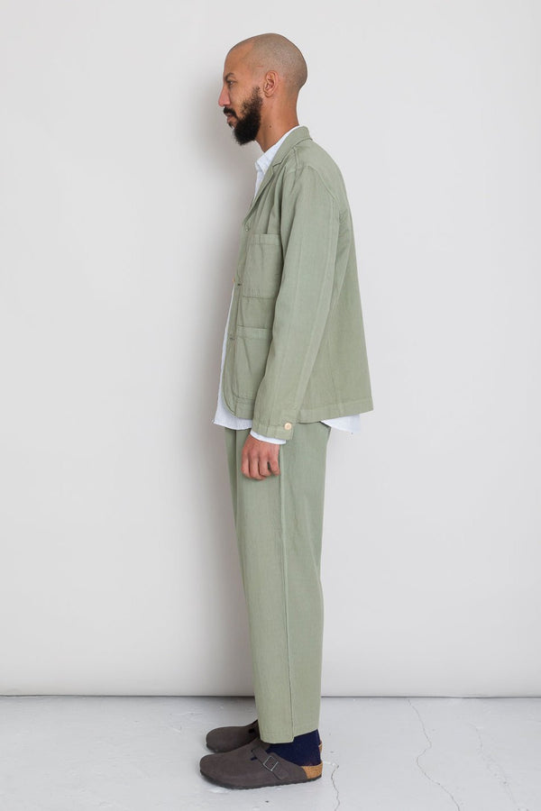 Folk Wide Fit Blazer - Sage Summer Twill