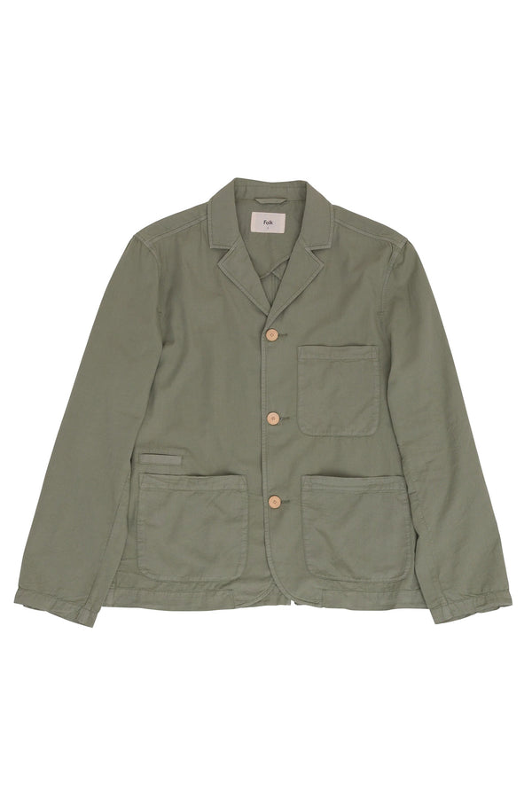 folk Wide Fit Blazer - Sage Summer Twill