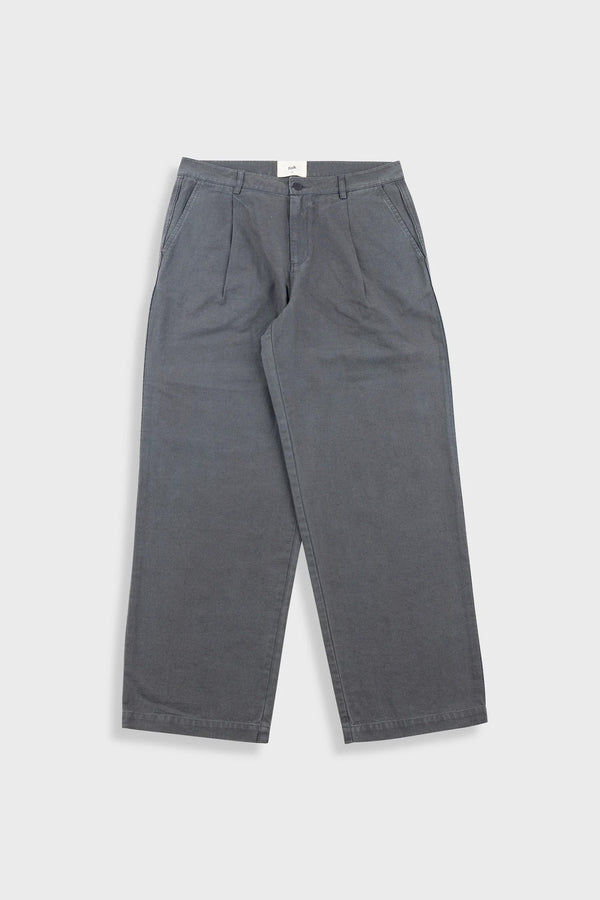 folk Wide Fit Trouser - Charcoal Hemp Canvas