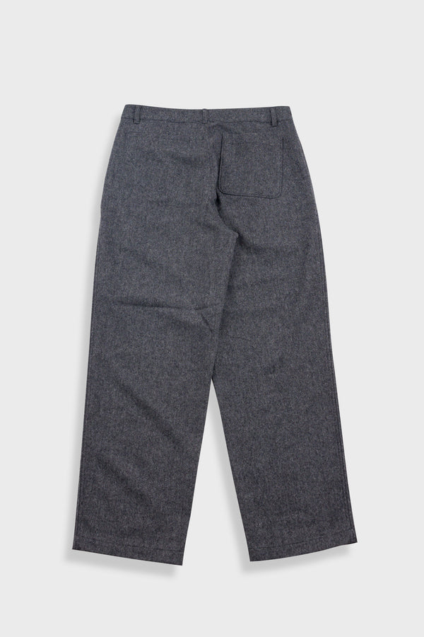 Folk Wide Fit Trouser - Charcoal Wool Melange