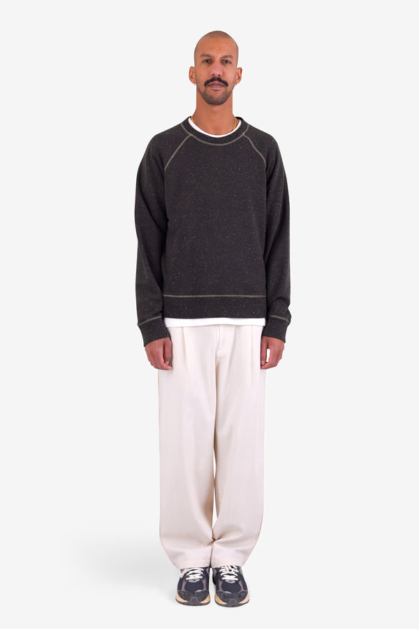 Folk Wide Fit Trouser - Pumice Herringbone