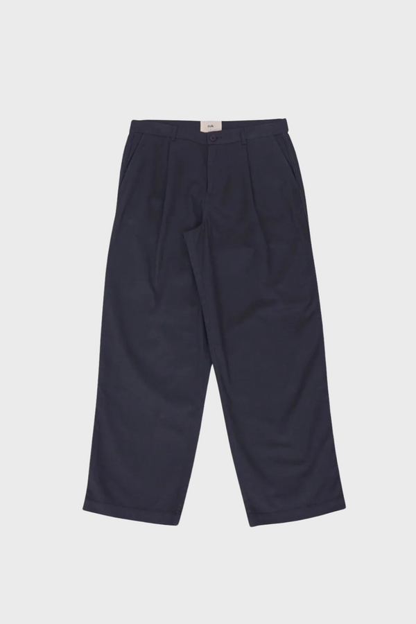 folk Wide Fit Trouser - Slate Twill