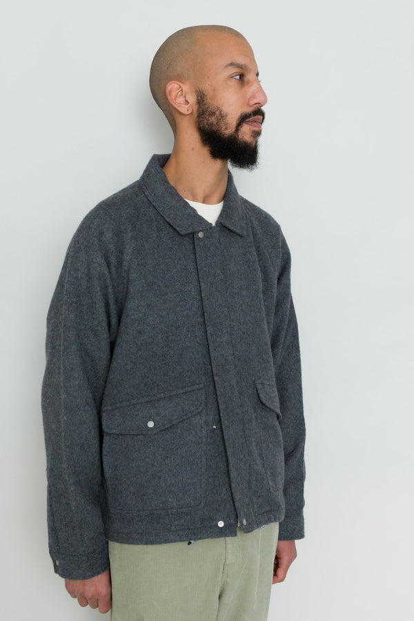 Folk Winter Cropped Coat - Charcoal Wool