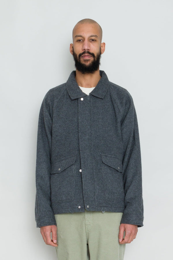 Folk Winter Cropped Coat - Charcoal Wool