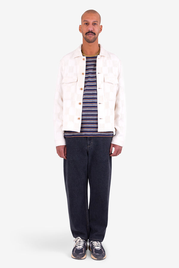 Folk Zaki Jacket - Ecru Waffle Check