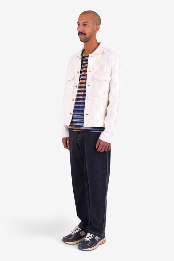 Folk Zaki Jacket - Ecru Waffle Check