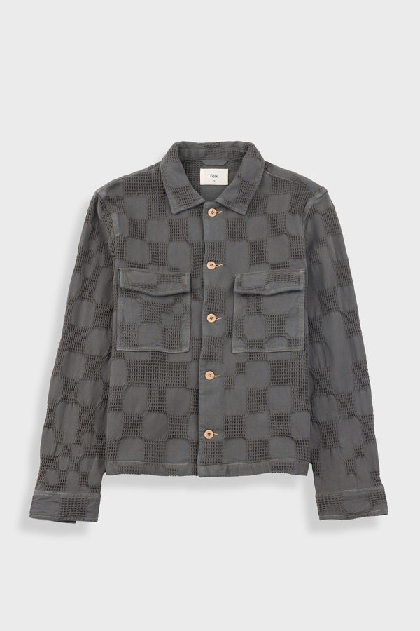 folk Zaki Jacket - Soft Black Waffle Check