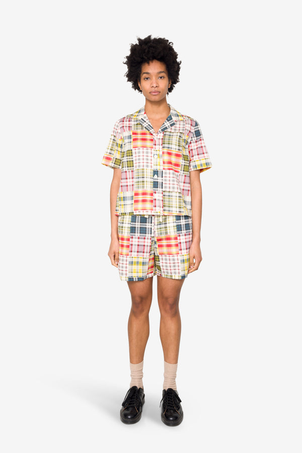 Folk Howlin' - Cocktails For The Girls Shirt - Tropical Madras Mix