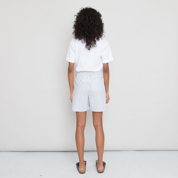 Folk Wide Signal Shorts Women's - Cornflower Ecru Stripe