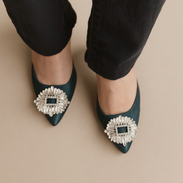 Footwear Sensation Isabella Heels -Green