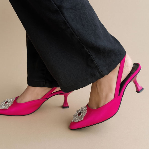 Footwear Sensation Isabella Heels - Hot Pink