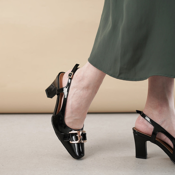 Footwear Sensation Kiara Block Heels Black