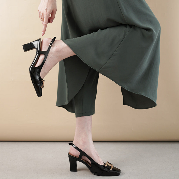 footwear sensation Kiara Block Heels Black