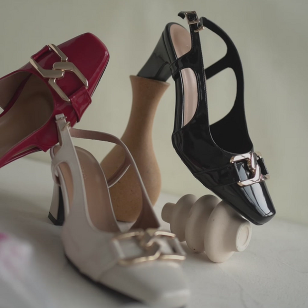 Footwear Sensation Kiara Block Heels Red