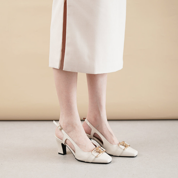 footwear sensation Kiara Block Heels White